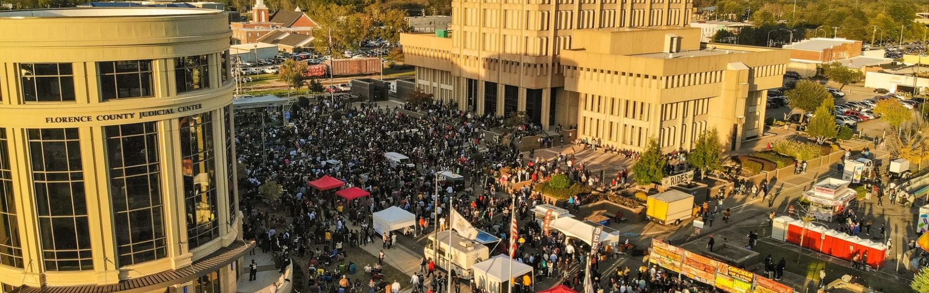 Overhead shot of the Pecan Festival