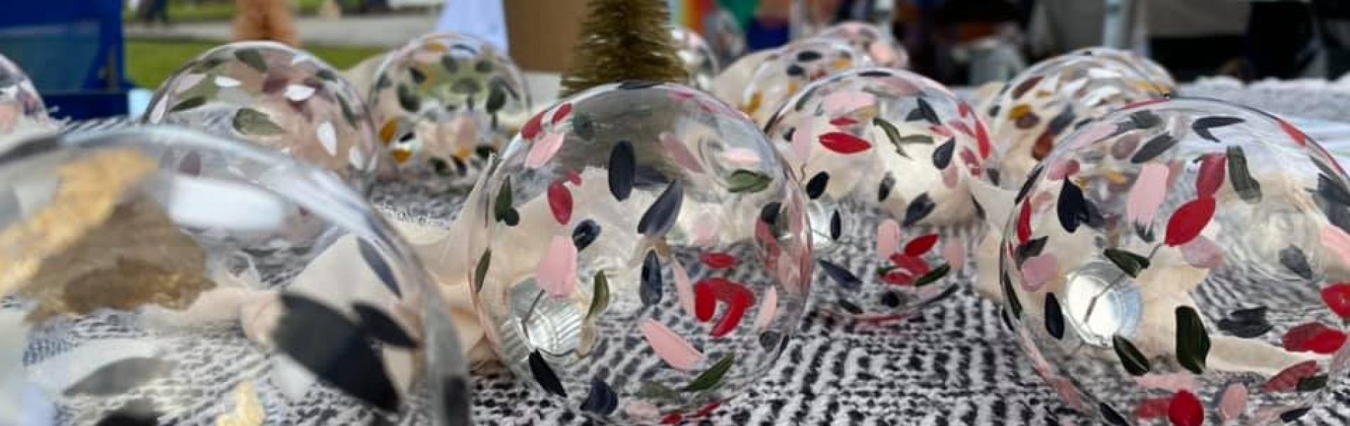 Hand painted ornaments at the Holiday Gift Market