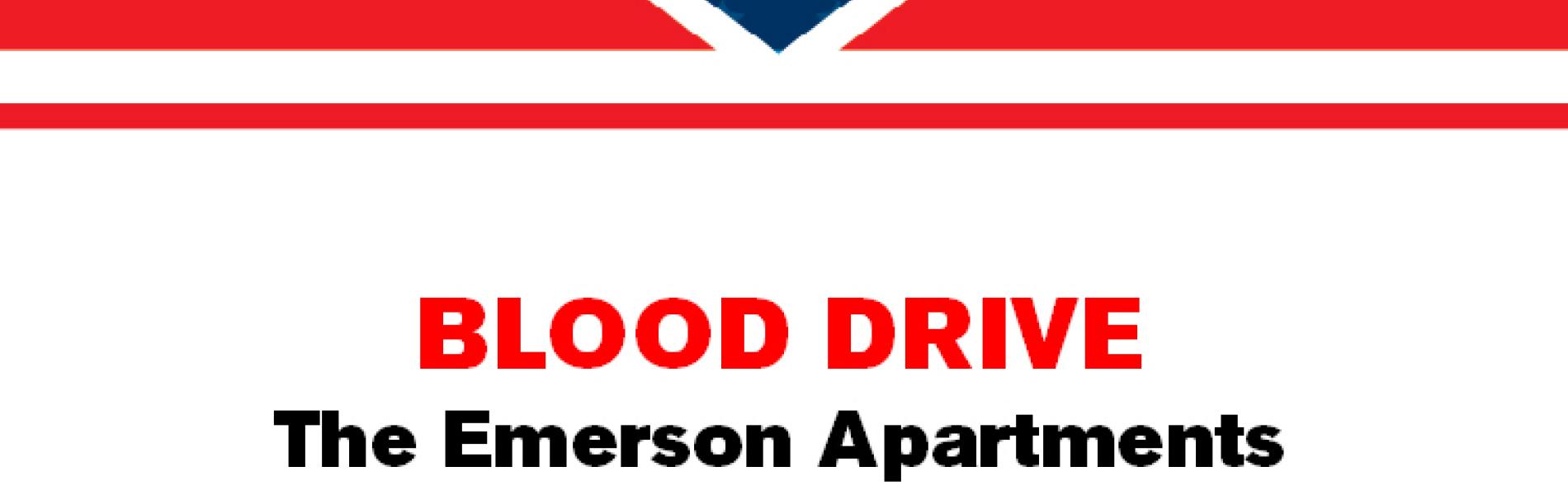 Emerson Apartment Blood Drive Flyer, Red Cross Bloodmobile