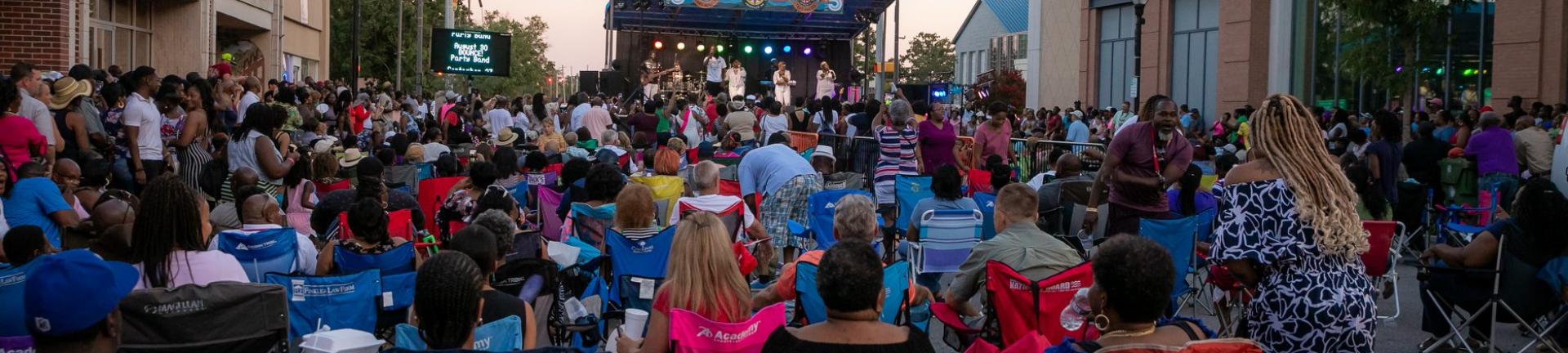 Crowds at a downtown festival